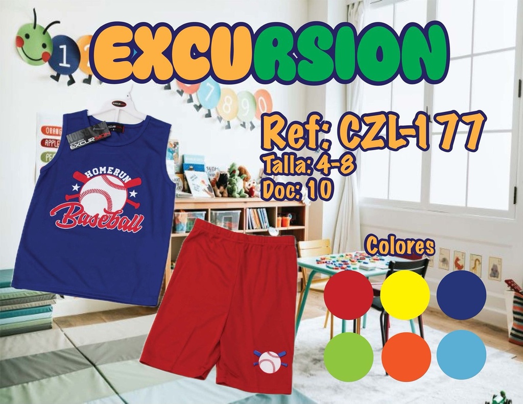 [CZL-17X] CONJ. FRANELILLA NIÑOS 4-8 AÑOS